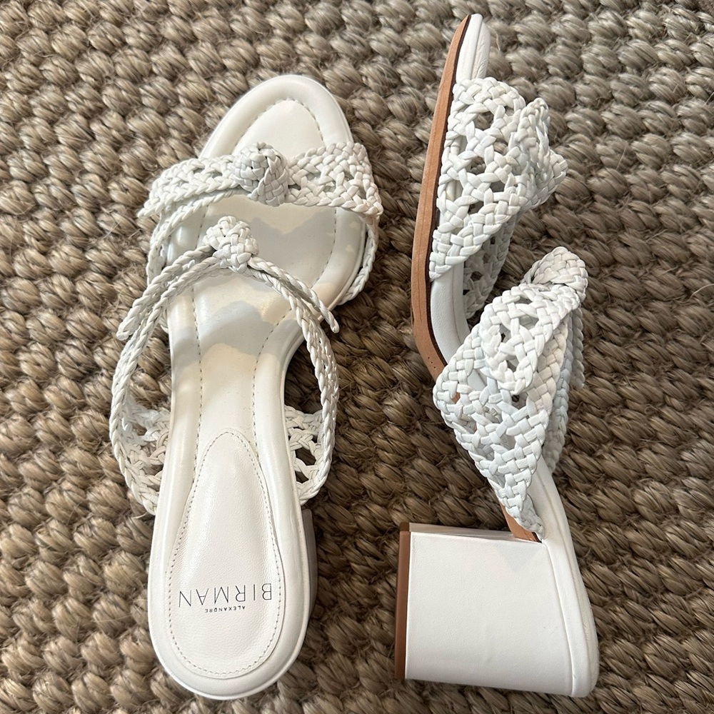 Alexandre Birman White Braided Sandals